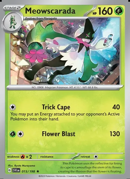 Meowscarada, Scarlet & Violet 015/198, a Rare card