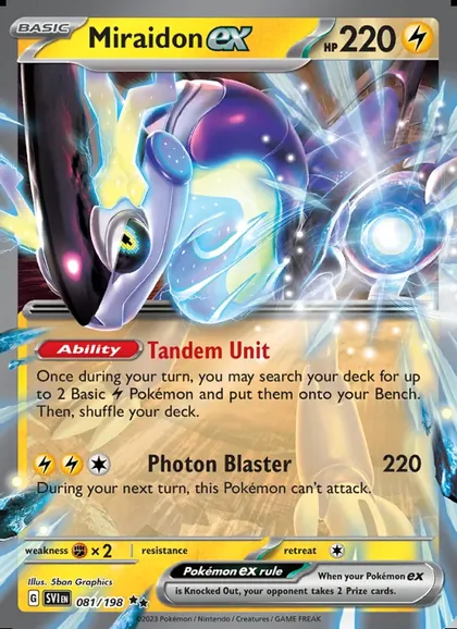 Miraidon ex, Scarlet & Violet 081/198, a Double Rare card