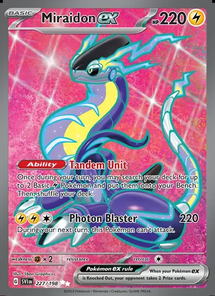 Miraidon ex, Scarlet & Violet 227/198, an Ultra Rare full art