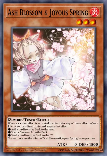 Ash Blossom & Joyous Spring, a replica card render from YGOPRODeck