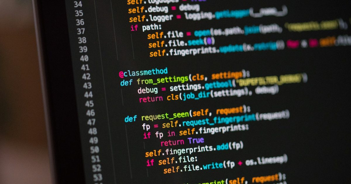 A computer screen showing lines of source code in an editor