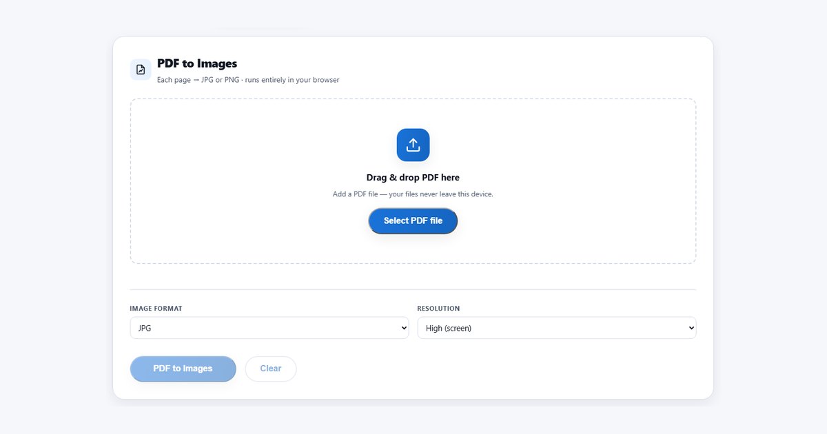 The PDF to Images tool on this site with JPG selected